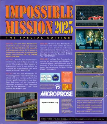 Impossible Mission 2025 - The Special Edition (AGA)_Disk1 box cover back